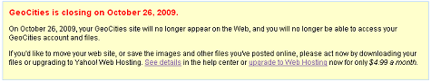Imagen de cierre de Geocities