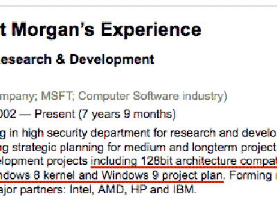 ¿Windows 8 con procesos de 128 bits y planes para Windows 9?