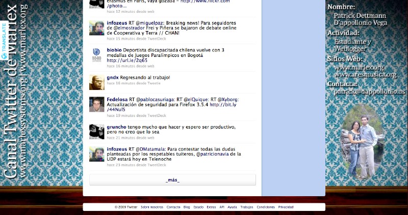 Captura de Twitter en español mostrando interfaz