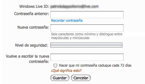 Cambiar la Contraseña en Hotmail