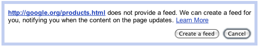 Imagen de Google Reader mostrando funcionalidad de seguimiento de cambios