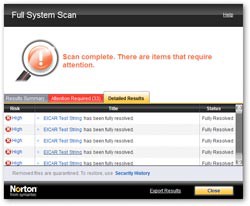 Norton Antivirus detectando un Falso Positivo
