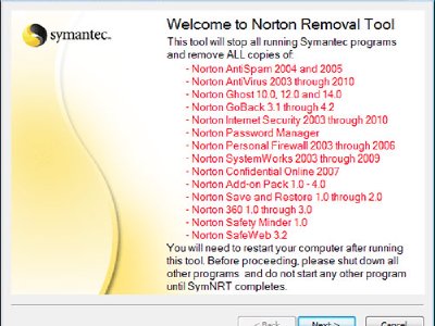 Norton Removal Tool 2010, desinstala los antivirus y programas Norton Antivirus