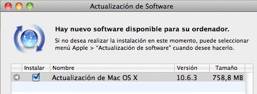 Actualización Mac OS X v10.6.3