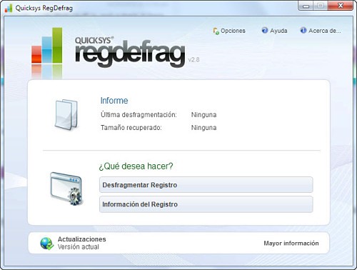 Captura de pantalla de RegDefrag