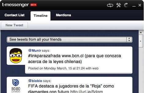 T-Messenger, Cliente de Twitter