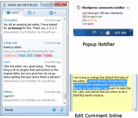 Captura de pantalla de WordPress Comments Notifier
