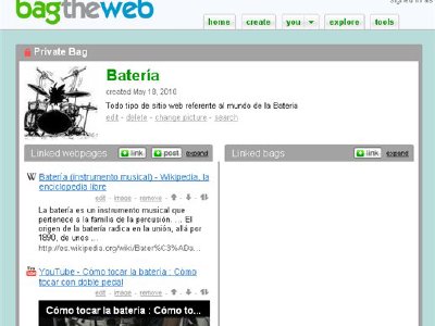 Bag The Web, Guarda tus enlaces favoritos y compartelos