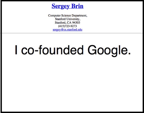 Currículum Vitae de Sergey Brin