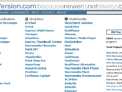 Encontrar versiones antiguas de tus programas en Oldversion.com