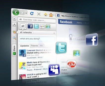 Captura de pantalla de Yoono en Firefox