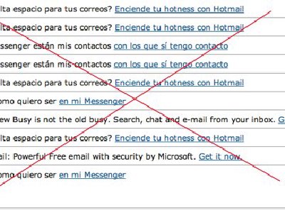 No más publicidad en los mensajes de correo electrónico en Hotmail