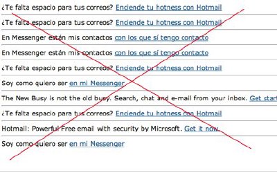 No más publicidad en los mensajes de correo electrónico en Hotmail