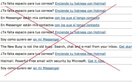 Imagen de spam en Hotmail