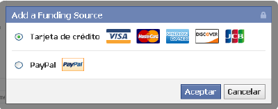 Facebook ya acepta PayPal como medio de pago para publicidad y aplicaciones