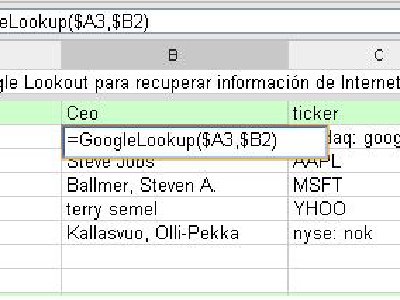 Recuperar información actualizada de Internet con hojas de cálculo en Google Docs