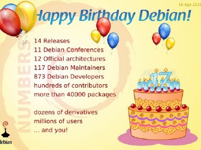 Debian festeja 17 años de existencia