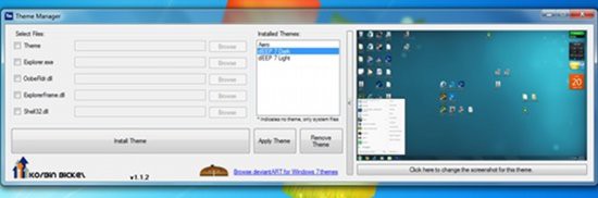 Captura de pantalla de Theme Manager para Windows 7