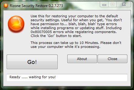 Imagen de restauración de seguridad de Windows