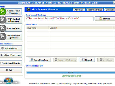 Worm Blaster: herramienta gratuita para eliminar virus, spyware y malware