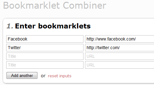 bookmarks via web