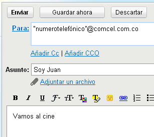 enviar sms desde email