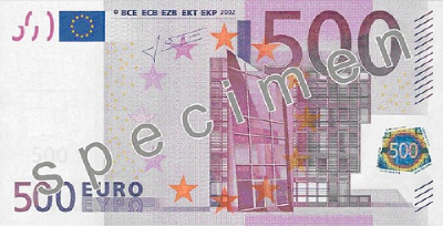 El billete de 500 euros no se puede editar en Photoshop