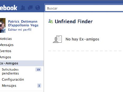 Saber quién te eliminó como amigo del Facebook: Facebook Unfriend Finder