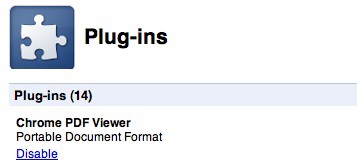 Imagen de plug-ins en Google Chrome