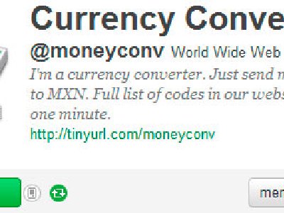 Conversor de divisas vía Twitter: Convierte divisas con un tweet