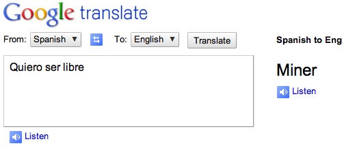 Google Translate Mineros