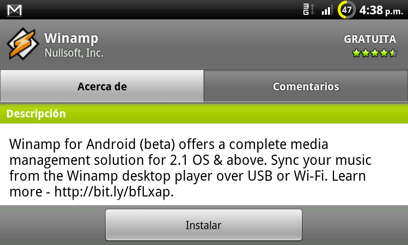 Winamp para Android