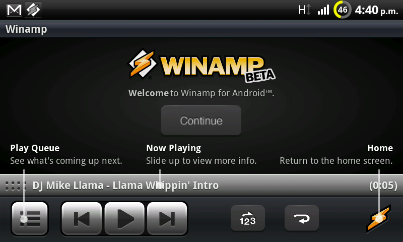 Winamp para Android