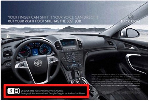 Buick Regal publicidad Google Goggles
