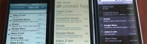 Un iPhone, un LG con WP7 y un Nexus One, escudos de cada sistema operativo móvil