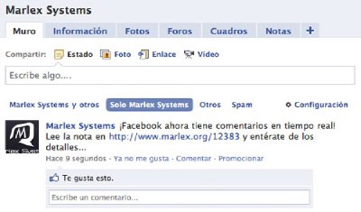 Facebook lanza comentarios en tiempo real