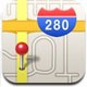 Ícono de Google Maps con marcador en las oficinas de Apple