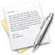 Ícono de TextEdit con discurso de John Appleseed