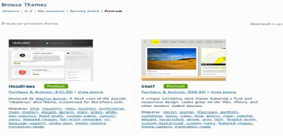 WordPress.com ya dispone de temas Premium (de pago)