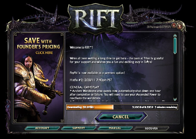 Actualización de Rift, desde Google