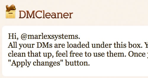 DMCleaner, elimina los mensajes directos de Twitter