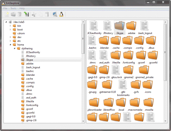 Imagen de archivos de Ubuntu en Windows