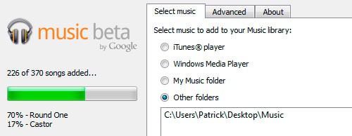 Aplicación de Google Music