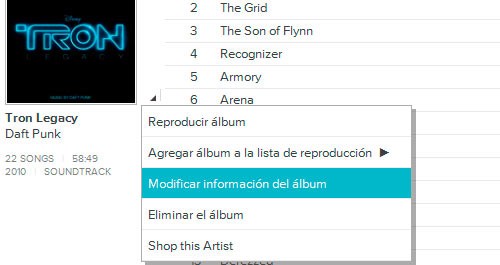 Opciones de la música en línea