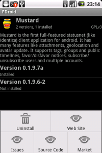 Captura de pantalla del repositorio de F-Droid