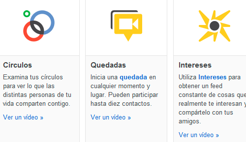 Pantalla de bienvenida de Google+