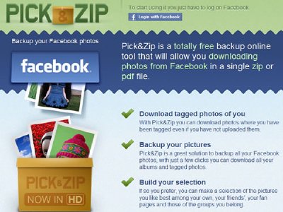 Pick&Zip, herramienta web para descargar fotos de Facebook