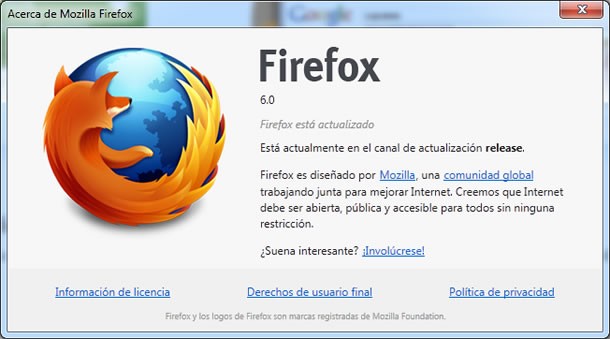 Captura de pantalla de Firefox 6