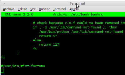 Eliminar el mensaje que aparece al abrir la Terminal en Linux Mint