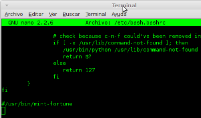 Eliminar el mensaje que aparece al abrir la Terminal en Linux Mint